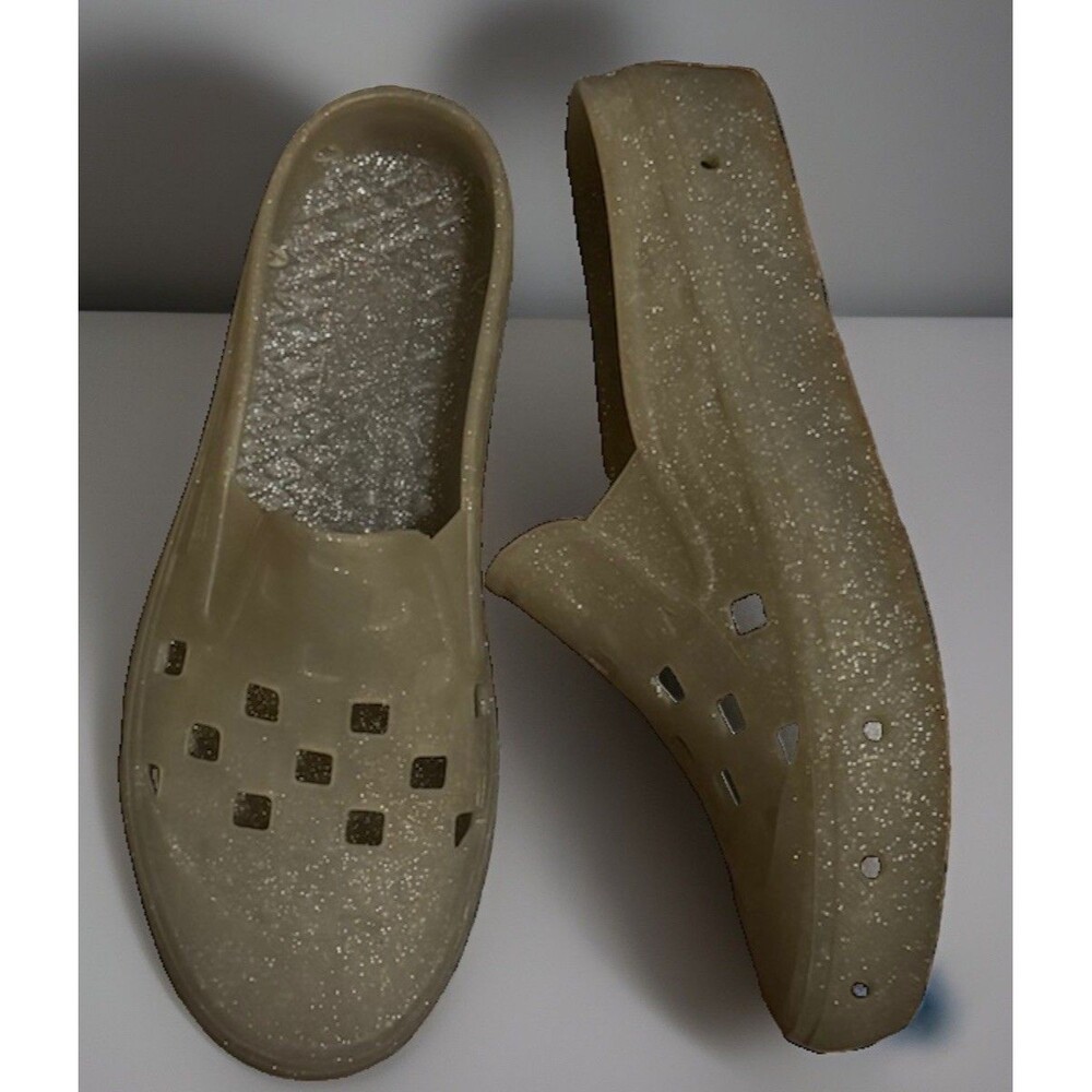 EUC VANS Slip-On Mule TRK Glitter Gray Clogs Water Shoes Men 5 VN0005V8BGF